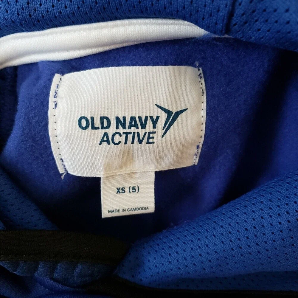 Old Navy Active Boys Blue Long Sleeve Hoodie Bring It Home Baseball Size 5